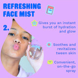 Pipa Skincare Start Young Bundle Gift Set | 3-Step Christmas Gift Skin Care Routine for Girls & Tweens 8 to 12 | Alcohol-Free & Safe | Includes Foam Face Cleanser, Face Moisturizer & Facial Mist