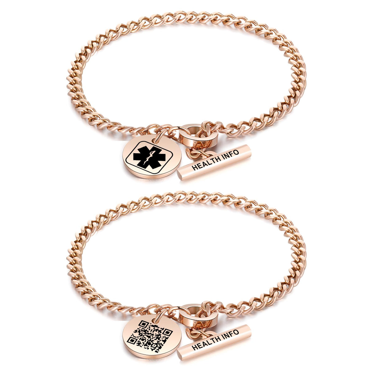 Upgraded QR Code Medical ID Bracelets for Women Medical Alert Bracelet