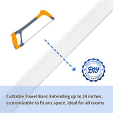 24-Inch Towel Bar Replacement Rod Spring End Wall Mount Replacement Towel Bar for Bathroom and Kitchen Towel Storage