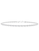 nometo 925 Sterling Silver Rope Chain Bracelet 2mm Silver Bracelet for Men Women Silver Bracelet 6.5-9 Inches（7.5）