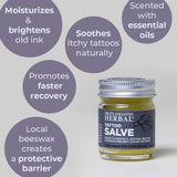 Tattoo Salve, Tattoo Aftercare Balm, Paraben Free Healing OIntment For New Tattoos, Brightening Moisturizer For Old Ink, Itchy Tattoo Relief Cream, Plastic Free, Ora’s Amazing Herbal, 1 oz Travel Size