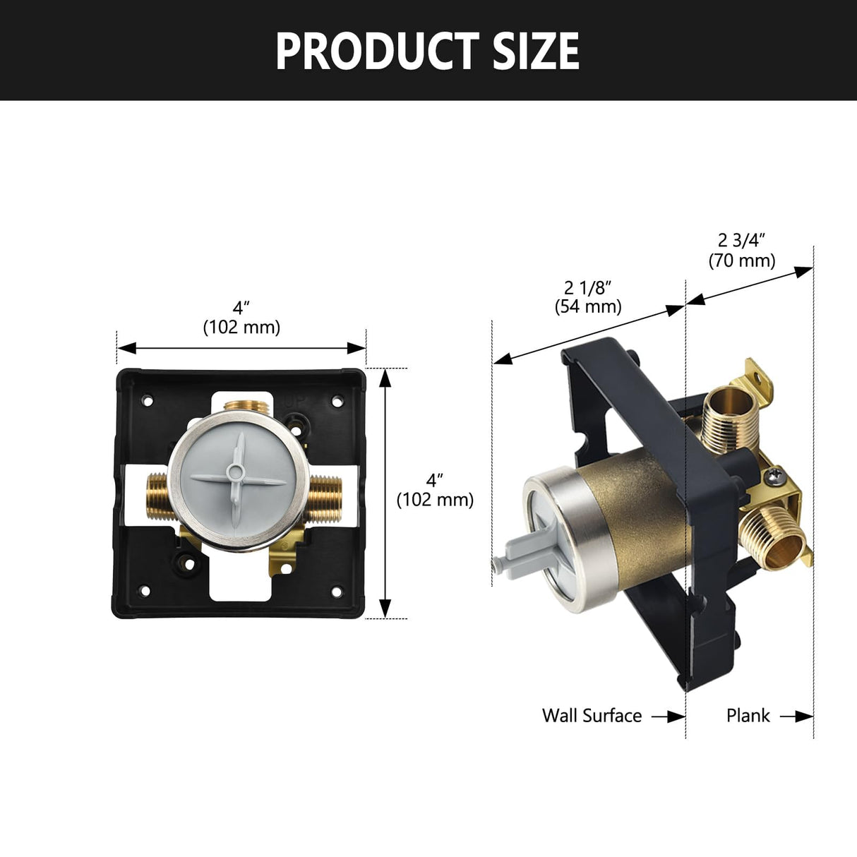 RJDIBAN Shower Valve for Delta R10000-UNBXHF, 3 Port 1/2 Inch Connection 1-Pack, R10000 Valve Kit Compatible with Delta MultiChoice 13 14 17 17T Shower Trim, High Flow Brass Construction Without Stops