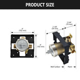 RJDIBAN Shower Valve for Delta R10000-UNBXHF, 3 Port 1/2 Inch Connection 1-Pack, R10000 Valve Kit Compatible with Delta MultiChoice 13 14 17 17T Shower Trim, High Flow Brass Construction Without Stops