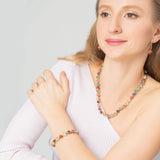 Glass of Venice Murano Bracelet - Italian Multicolor Sommerso Sparkling Beads Handmade Blown Glass for Women