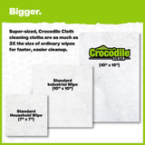 Crocodile Cloth AutoSCRUB Cleaning Wipes – 60-Count (15” x 10”) Cleaning Cloths Remove Oil, Grease, Paint, Tar, Brake Dust, Hydraulic Fluid, Silicone, Sealants & Road Grime from Tools & Hands