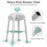 Shower Chair for Inside Shower, FSA/HSA Eligible Swivel Shower Stool 350lbs, Adjustable Tub Chair and Bathroom Stool with Storage Tray for Seniors, Elderly, Bath Handicap & Disabled