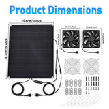VOOTEGO Solar Fan for Greenhouse 25W Solar Exhaust Fans Panel & 2-Pack, Solar Fan for Chicken Coop Intake or Exhaust Air Cooling Doghouses Pet House Air Ventilation and Circulation