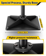 Ansionsol 10" x 10" Heavy Duty Steel Tamper with 44.7 inch Adjustable Handle & Rubber Grip, Thickened Steel Garden Dirt Tamper Tool for Ground & Gravel Leveling, Soil Tamper for Yard, Sand, Driveway