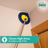 CHOMP Long Handle Wall Cleaner, 5 Minute CleanWalls Extendable Wall Washer, Ceiling Cleaner, Baseboard Duster, Telescoping Dry Dust and Wet Wash Cleaning Mop with Washable Microfiber Pad