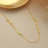 Ajiangwu 18K Gold Plated Name Necklace Personalized,Multiple Custom Name Necklace Family Necklace with Kids Names Customized Choker Necklace for Women
