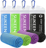 Sukeen 4 Pack Cooling Towel (40"x12"), Ice Towel, Soft Breathable Chilly Microfiber Towel for Yoga, Sport, Running, Gym, Workout, Camping, Fitness, More Activities