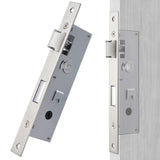 Maxxgeek Flat Slot Storm Door Mortise Lock Body Fits for Older Storm Doors, 2-1/2" Handle PZ, Handle Not Included (Brushed Nickel)