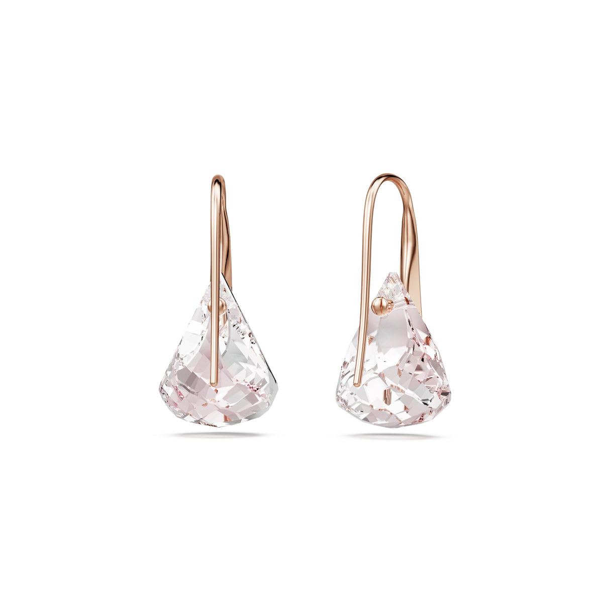 Swarovski Lunar drop earrings, Pink, Rose gold-tone finish