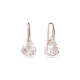 Swarovski Lunar drop earrings, Pink, Rose gold-tone finish