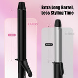 FARERY Long Barrel Curling Iron 1 1/4 inch, 1.25 Inch Curling Iron for Long Hair, Infused Argan Oil & Keratin, Lasting Styling, 11 Adjustable Temp, Include Clips & Silicone Pad