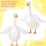 Abbylike 2 Pcs Poseable Goose Wings for 23”- 28" Porch Lawn Goose Outfit Accessories Poseable White Wings for Outdoor Patio Yard Lawn Art Decoration (Rippled Edge)