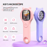Microscope for Kids - Mini Pocket Handheld Microscope for Toddlers-STEM Educational Science Kit Toys for Christmas Birthday Gifts Toys for 5 6 7 8 9 10 11 12 Year Old Girls（Purple）