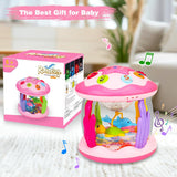 Baby Girl Toys 0-6 Months: Musical Light Up Tummy Time Ocean Rotating Toy
