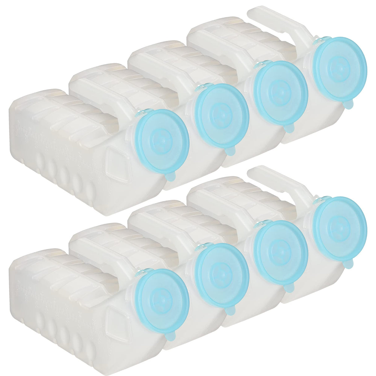 MedVance- Urinals for Men 1000ml with Glow in The Dark Spill Proof Pop Cap Lid, Plastic Pee Bottles for Men, Male Urinals, Pee Container Men, Portable Urinal for Car, Elderly & Incontinence (8 Pack)
