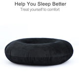 Heal n Hope Piercing Pillow Ear Pillows Donut with Hole for Ear Pain CNH Piercing Pain Relief Sleeping Pressure Sore Side Sleepers Ear Guard Protector, Velvet Black