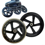 URPIZY Pack of 2 Scooter Tyres Replacement Tyres, 125mm - 200mm Scooter Wheels Pu City Scooter Wheels with Bearings, Skates Wagon Cart Trolley Wheel(180mm*30mm Black)