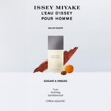Issey Miyake L'Eau d'Issey Pour Homme Eau de Toilette - Fragrance for Men - Pure & Fresh - With Notes of Yuzu, Nutmeg & Sandalwood - 2.5 oz