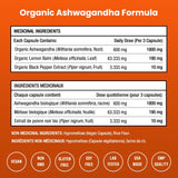 NutraChamps Organic Ashwagandha Capsules, 2000mg Adrenal Fatigue, Thyroid & Mood Support Ashwagandha Supplements, Ashwagandha Root Powder & Lemon Balm, Superior Absorption with Black Pepper
