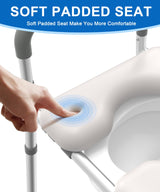 HOMLAND Raised Toilet Seat with Handles, Toilet Seat Riser for Seniors with Adjustable Height & Width, FSA HSA Eligible 400lb Handicap Elevated Toilet Seat for Elderly, Pregnant, Fit Any Toilet