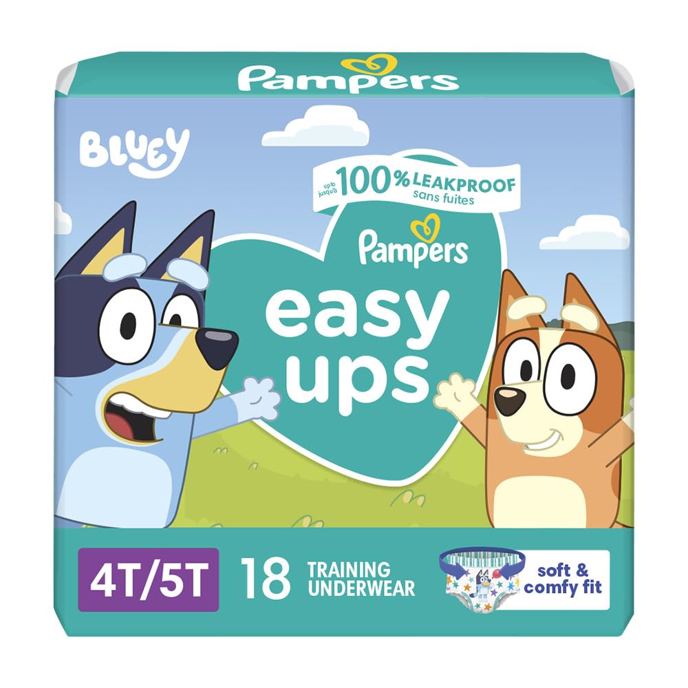 Pampers Training Pants - Easy Ups Boys & Girls Bluey - Size 2T-3T, 140 Count, Children's Potty Underwear (Packaging May Vary)