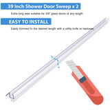 2-Pack Butecare Frameless Shower Door Bottom Seal for Glass Doors – Stop Shower Leaks and Create a Water Barrier (3/8” x 39”)