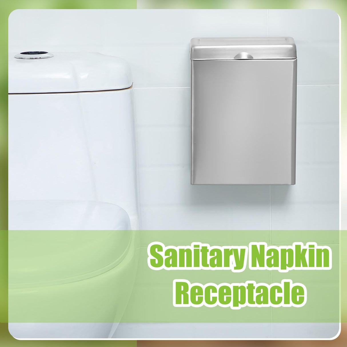 Tioncy 4 Pcs Sanitary Napkin Receptacle, Tampon Disposal Bin Wall Mounted Tampon Holder Stainless Steel Sanitary Napkin Disposal Bins for Home Office Public Restrooms Bathroom (Natural Color)