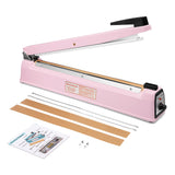 METRONIC Impulse Sealer 16 inch, Manual Heat Sealer Machine for Plastic Bags, Shrink Wrap Bag Sealers Heavy Duty Sealing Machine with Repair Kit (Pink)