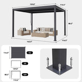 MELLCOM 10x12 Louvered Pergola Adjustable Roof Weatherproof