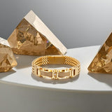 Klapgo Gold Bracelets for Men Stainless Steel Cuban Franco Link