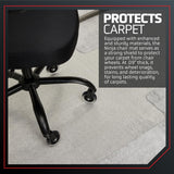 NINJA Easy Glide Office Chair Mat for Carpet Floors, Strong Slip Resistant Under Desk Floor Protector, Stay in Place Plastic Computer Mats for Rolling Work and Gaming Chairs, 29x47 Inch, Clear