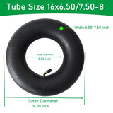 2-Pcs 16x6.50-8 Tube 16x7.50-8 Inner Tube 16x650-8 16x750-8 Tube
