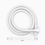Vancoco PVC Smooth Shower Hose Flexible Anti-Twist 1.5M / 59 Inch with Brass Connections Universal Shower Head Hose Leak Proof White
