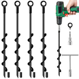 Fabulas Ground Anchors Screw in, 18 Inch 4 Pack Spiral Swing Set Trampoline Earth Anchor Heavy Duty Metal Auger Stakes Kit for Shed Tent Tree Dog High Wind Carports Camping Mobile Home Greenhouse
