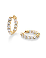 PAVOI CZ Hoop Earrings for Women, Yellow Gold, Size 23 x 17 Millimeters