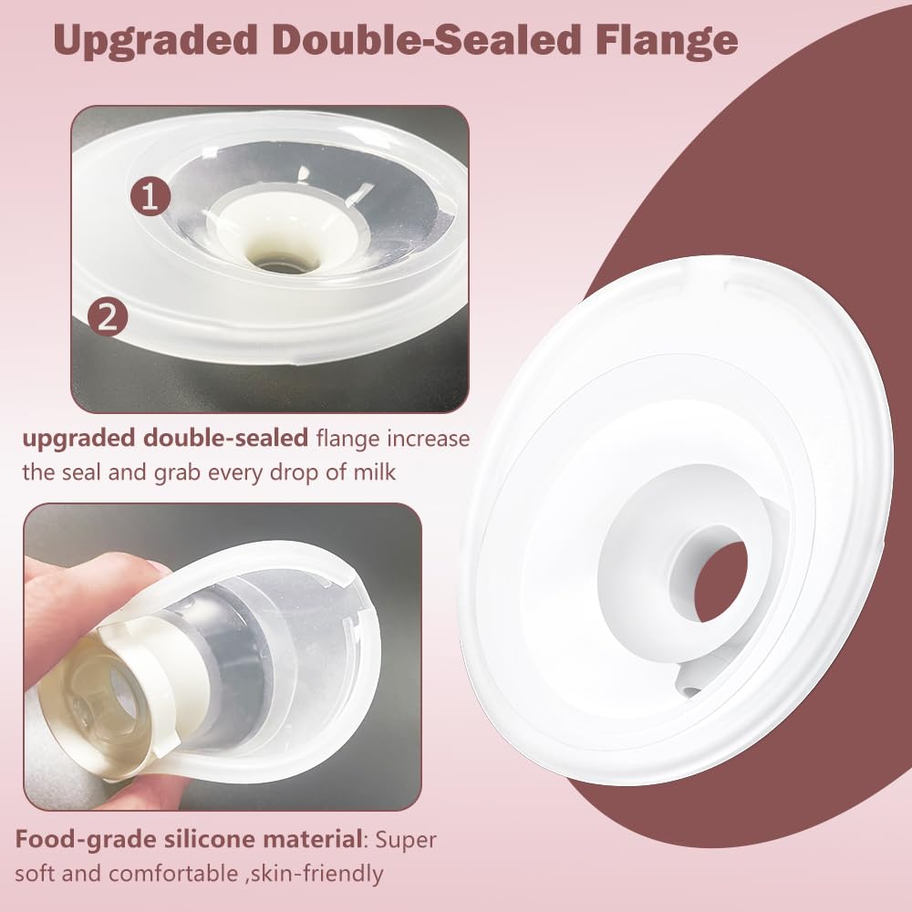 2 Full Set Collector Cup Compatible with Momcozy M5,Only for M5 Breast Pump Replacement Accessories with 24mm Flange, Collector Cup, Duckbill Valve, Diaphragm