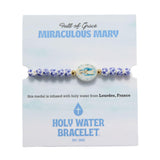 Holy Water Miraculous Mary Medal Porcelain Bracelet for Women in Gold