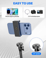 Extendable Phone Tripod for iPhone, Selfie Stick with Remote & Phone Holder