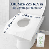 Individually Wrapped XXL Toilet Seat Covers Disposable Flushable for Travel (70 Pack), Full Coverage Paper Liners for Kids & Adults