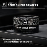 Recovery Derm Shield Bangers Tattoo Aftercare Bandage, Waterproof, Latex-Free Adhesive, Breathable, Care Products, Clear, Circular 3” Diameter, Tub of 100