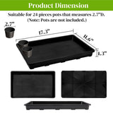 ZAVOOS 6 Pack Nursery Potting Trays, Plastic Seedling Starter Tray with No Drain Holes, Easy Watering Flat Garden Plant Growing Tray for Indoor Greenhouse Germination, 17.3'' x 11.6'' x 1.3''