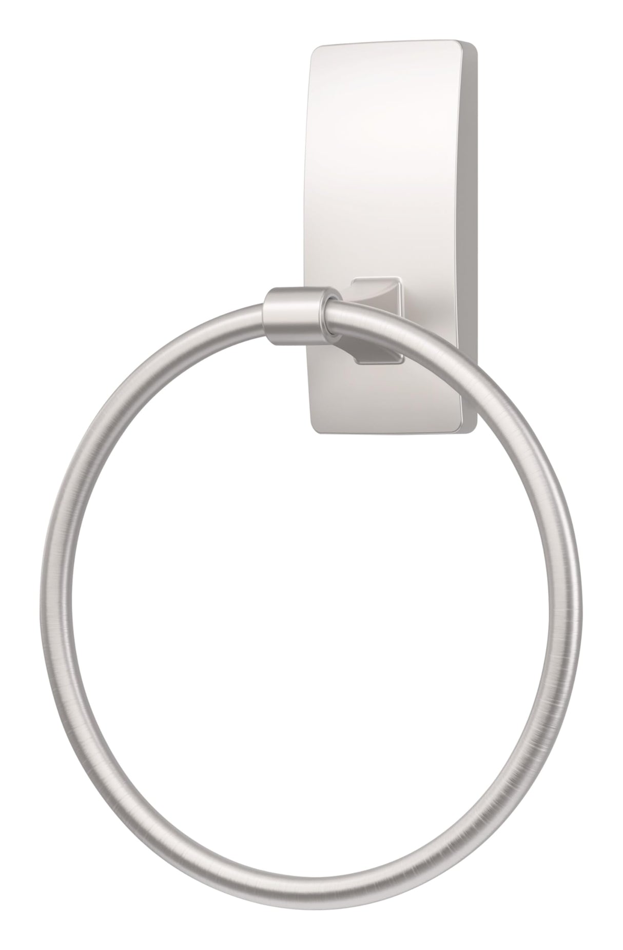 Command Hand Towel Holder Satin Nickel with Water Resistant Command Strips, Rust Resistant Bathroom Organizer, Holds up to 5 lbs