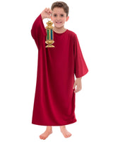 Toulite Nativity Costumes for Kids Shepherd Jesus Halloween Christmas Saint Judge Robe Priest Costumes for Boys Girls(Red,6-9y/39.4 Inches)