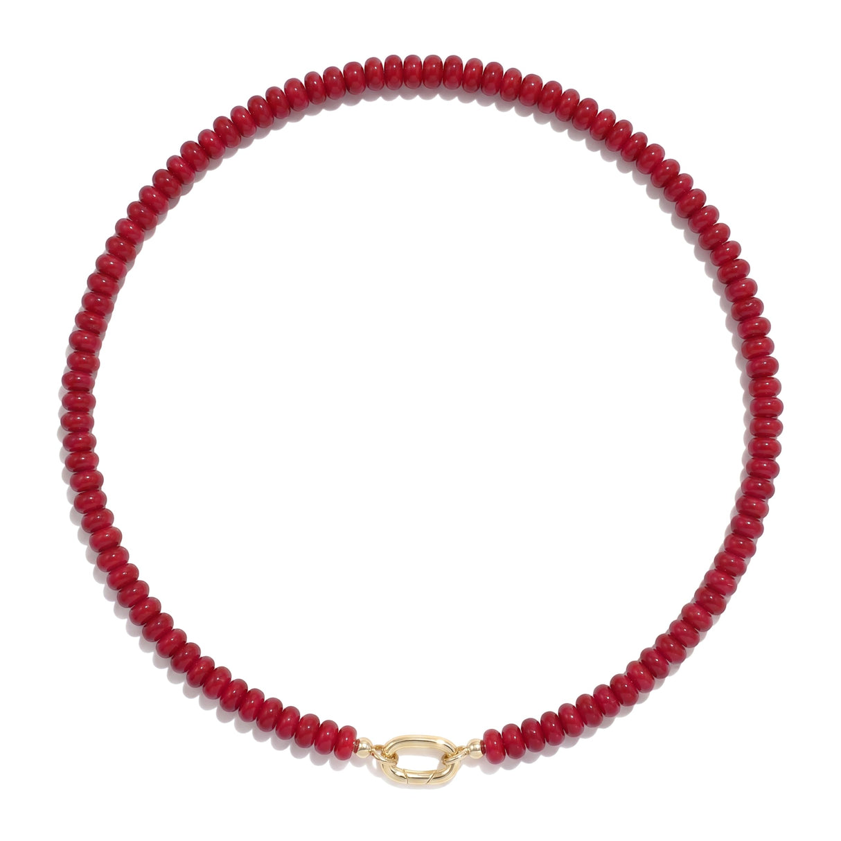 CONRAN KREMIX Red Stone Beaded Necklace for Women,Natural Gemstone Bead Choker Necklaces Boho Summer Beach Layering Necklace Jewelry Gift for Women