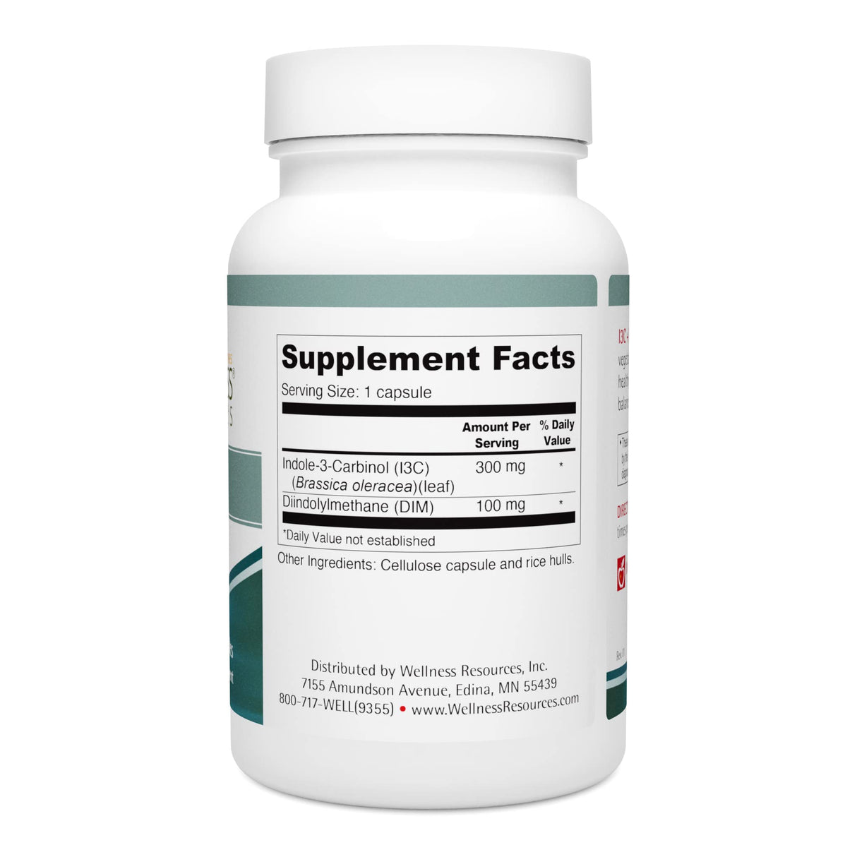 Wellness Resources I3C + DIM for Healthy Estrogen Metabolism, Detoxification (60 Capsules) - 300mg I3C + 100mg DIM - Vegan, Gluten-Free