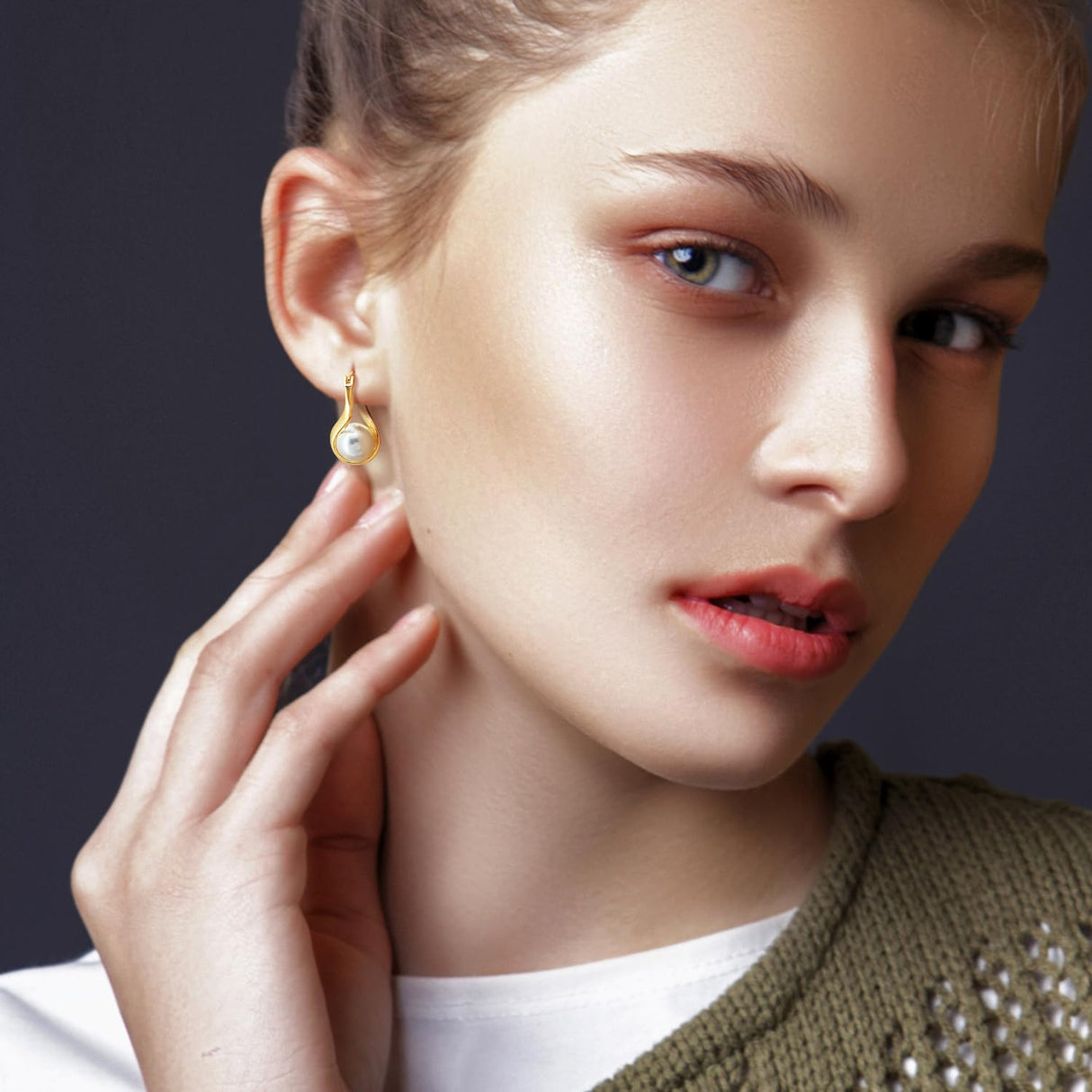 SREEOWER 14K Gold Earrings for Women Gold Hoop Earrings